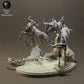 Produktfoto Tier Figur Diorama, Modellbau: 0: Savannen Tier Figur: Gnu beim Flussüberquerung mit Nilkrokodil (Ref 01_01_41)
