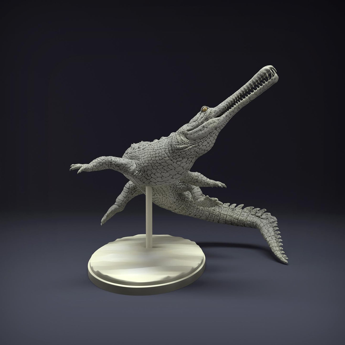 Product photo Animal Figure Diorama, Model Building: 0: Jungle Animal Figure: swimming Ganges gharial (Ref 01_01_79)