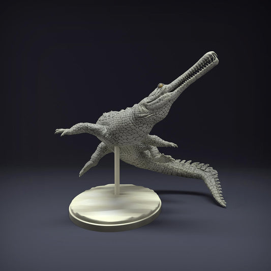 Product photo Animal Figure Diorama, Model Building: 0: Jungle Animal Figure: swimming Ganges gharial (Ref 01_01_79)