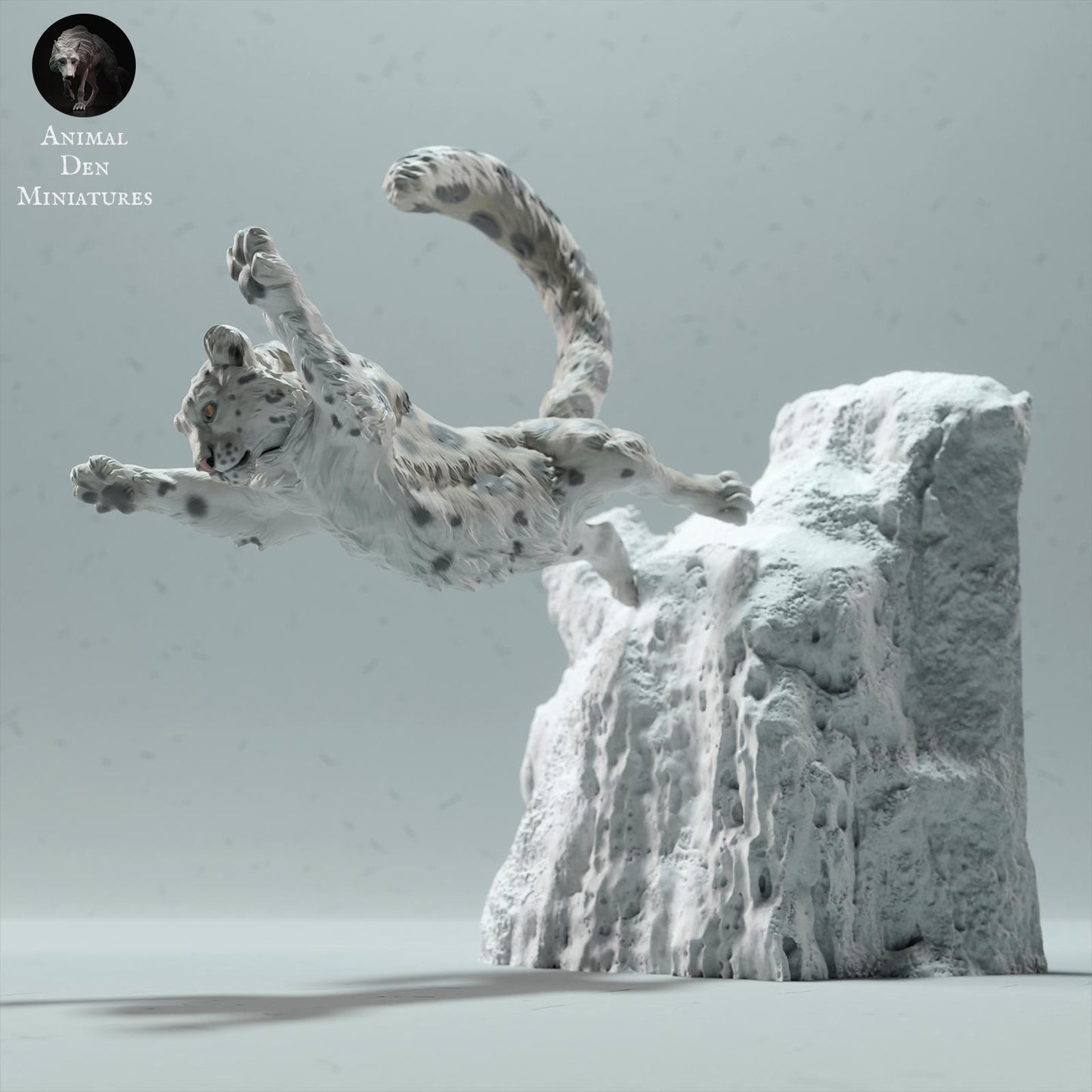 Product photo Animal Figure Diorama, Model Building: 0: Wild Animal Figure: leaping Snow Leopard (Ref 01_01_65)