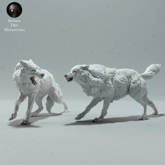 Product photo Animal Figure Diorama, Model Building: 0: Wild Animal Figures: Fighting Arctic Wolves (Ref 01_01_61)