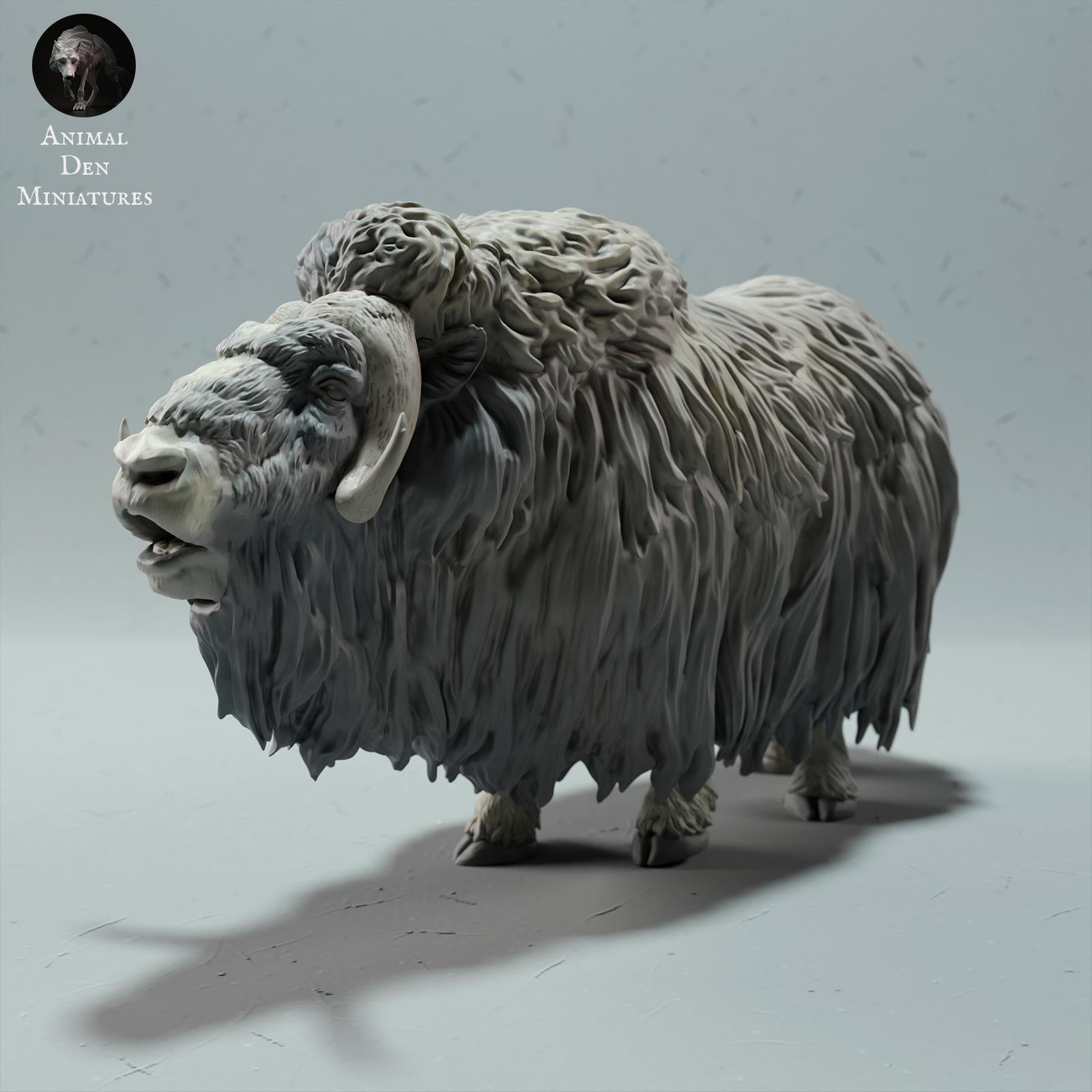 Product photo animal figure diorama, model building: 0: Wildlife figure: Muskox – calling bull (Ref 01_01_69)