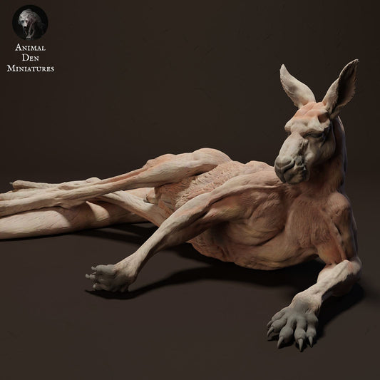 Produktfoto Tier Figur Diorama, Modellbau: 0: Wildtier Figur: liegender Rotes Riesenkänguru – Jack (Ref 01_01_07)