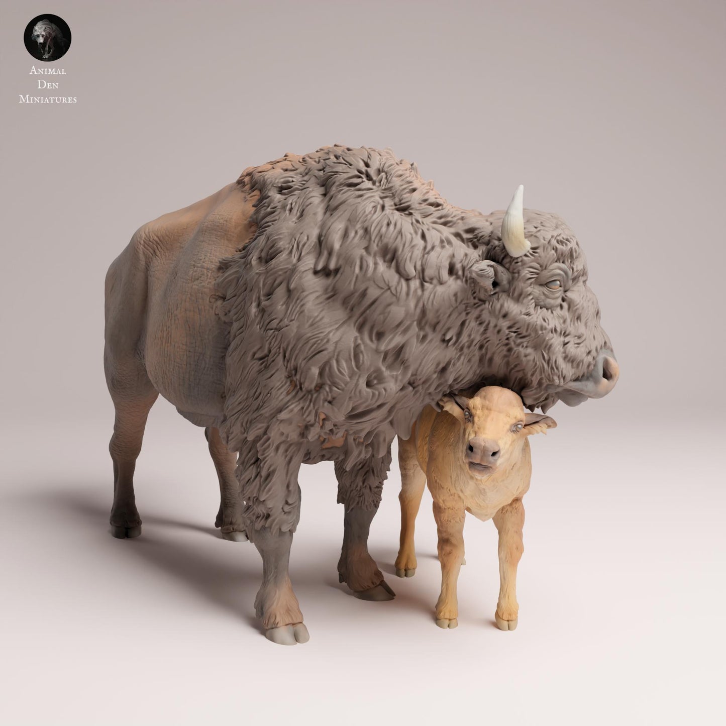 Product photo Animal Figure Diorama, Model Building: 0: Wildlife Figure: American Bison – Cow and Calf (Ref 25_09_10)