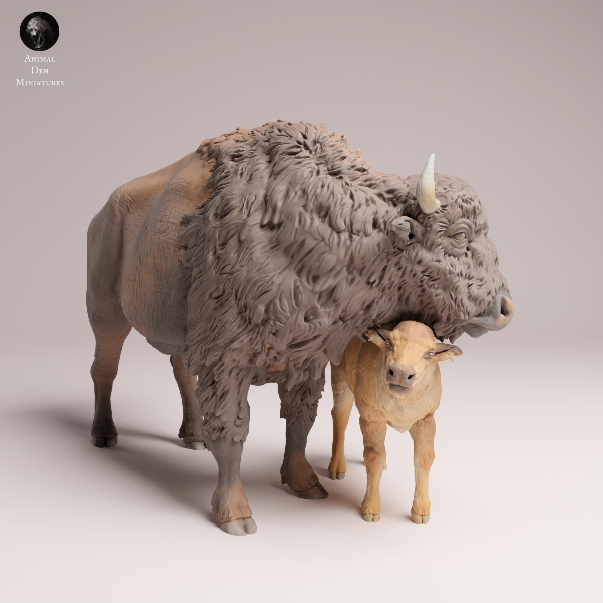 Product photo Animal Figure Diorama, Model Building: 0: Wildlife Figure: American Bison – Cow and Calf (Ref 25_09_10)