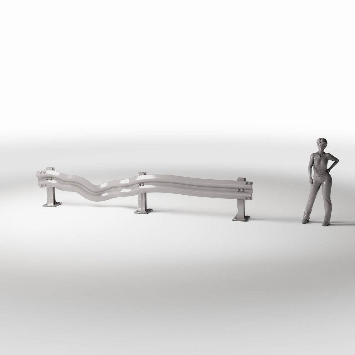 Diorama model-building product photo 1: Diorama Road: Damaged Guardrail (Ref. 1000D)