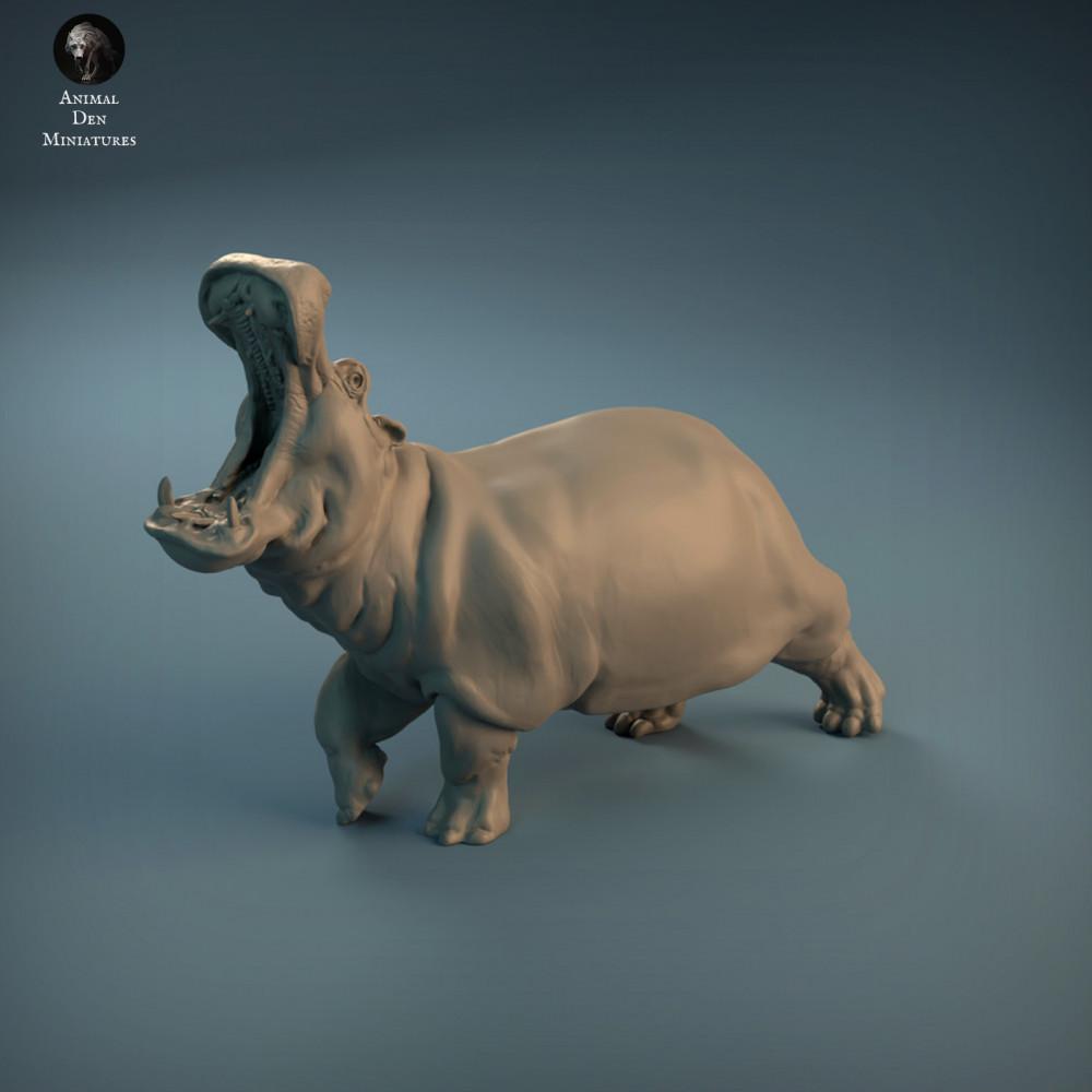 Product photo animal figure Animal Den Miniatures 0: Wild animal figure: Angry Hippopotamus (21_12_04)