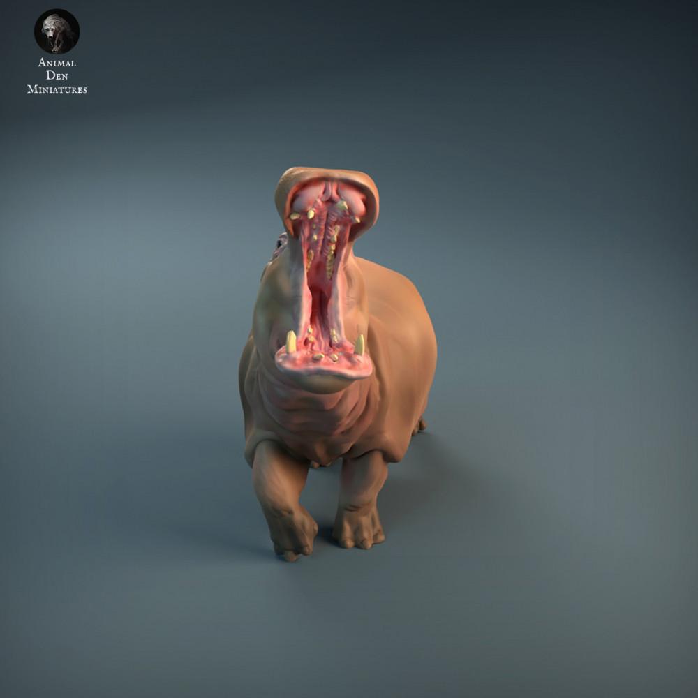 Product photo animal figure Animal Den Miniatures 1: Wild animal figure: Angry hippopotamus (21_12_04)