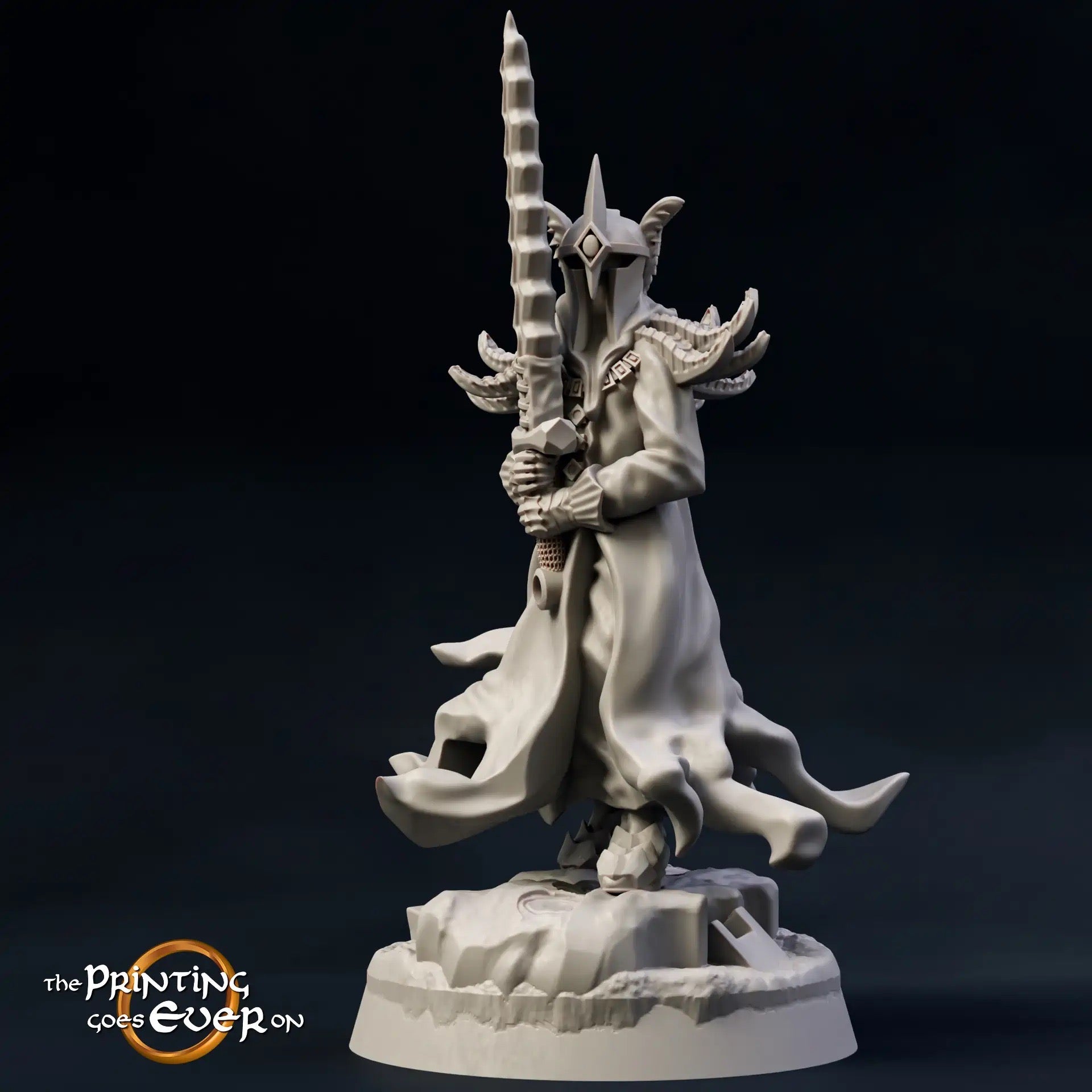 Product photo Tabletop 28mm The Printing Goes Ever On (TPGEO) 0: Dark Warriors in battle with brave warriors: Black figures ambush heroes