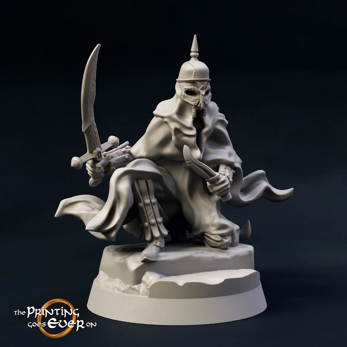 Product photo Tabletop 28mm The Printing Goes Ever On (TPGEO) 0: Dark Warriors in battle with brave warriors: Black figures ambush heroes