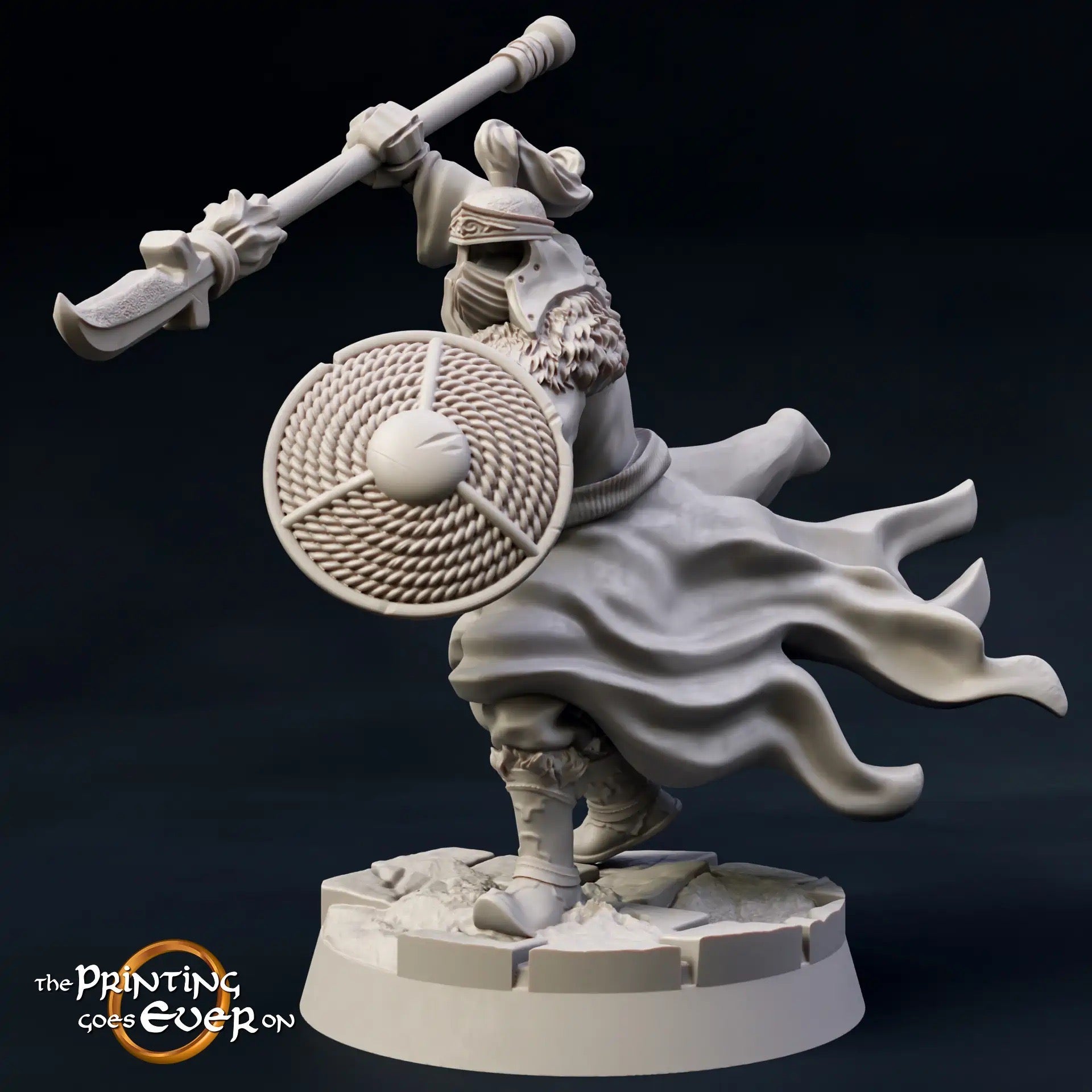 Product photo Tabletop 28mm The Printing Goes Ever On (TPGEO) 0: Dark Warriors in battle with brave warriors: Black figures ambush heroes