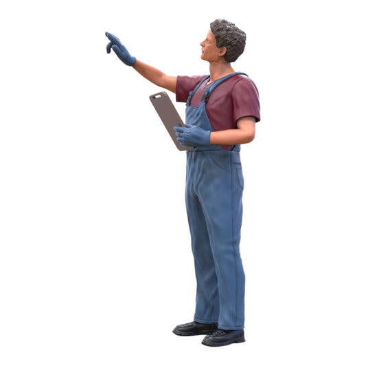 Produktfoto Diorama und Modellbau Miniatur Figur: Mechaniker Klemmbrett