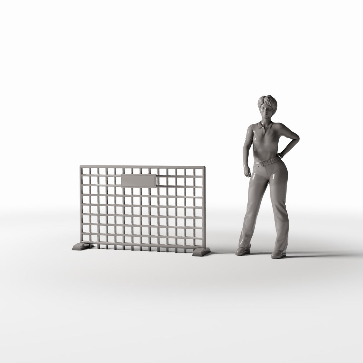Diorama Modellbau Produktfoto 1: Diorama Straße: Stahl-Absperrgitter für Menschenmengen (Ref. 1049D)