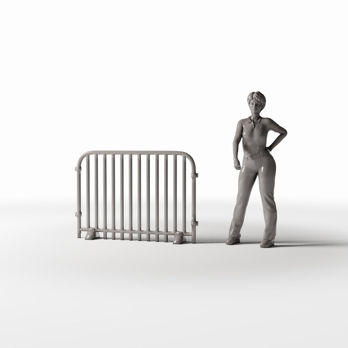 Diorama model-building product photo 1: Diorama Street: Mobile Steel Crowd Barrier (Ref. 1050D)