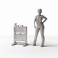 Diorama model-building product photo 1: Road Diorama: Traffic Barricade with Warning Light (Ref. 1058D)