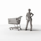 Diorama model-building product photo 1: Diorama Market: Supermarket Shopping Cart (Ref. 1063D)