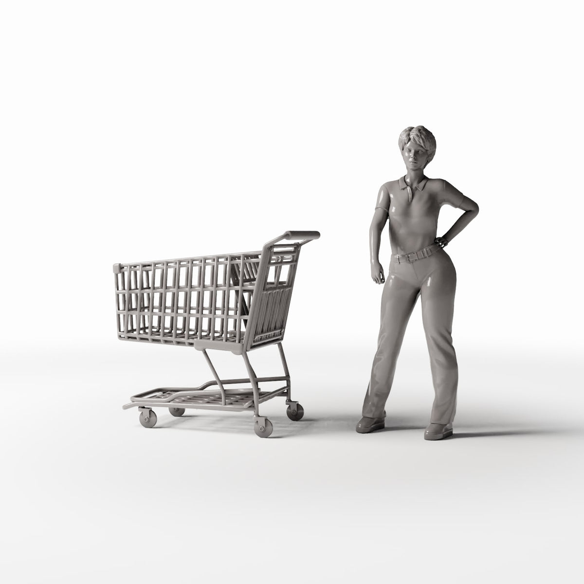 Diorama model-building product photo 1: Diorama Market: Supermarket Shopping Cart (Ref. 1063D)