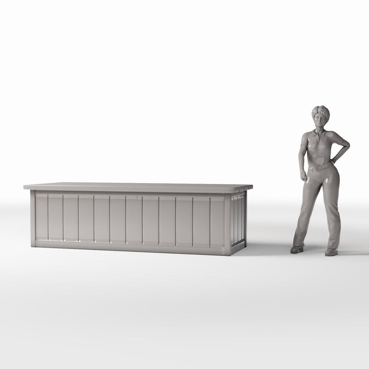 Diorama model-building product photo 1: Diorama Furniture: Closed-Front Wooden Table (Ref. 1065D)