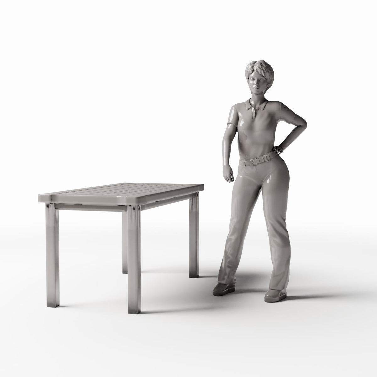 Diorama model-building product photo 1: Diorama Furniture: Sturdy Wooden Table (Ref. 1067D)