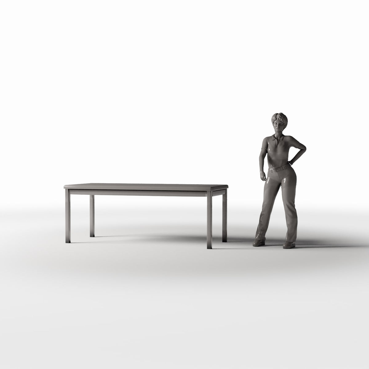 Diorama model-building product photo 1: Diorama Furniture: Medium Modern Dining Table (Ref. 1069D)