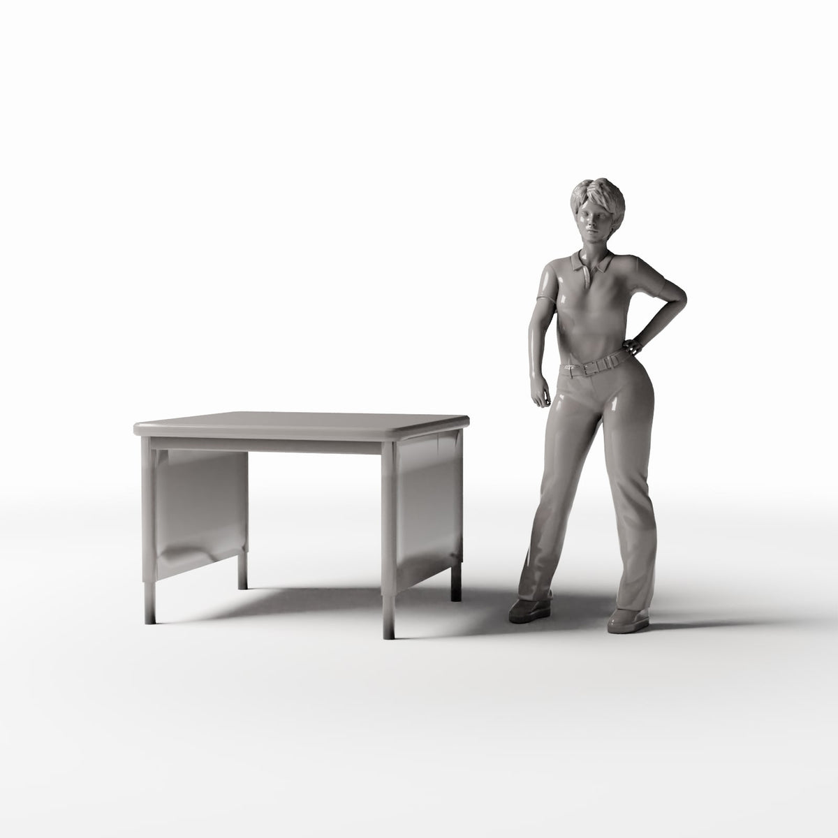Diorama model-building product photo 1: Diorama Furniture: Small Office Desk (Ref. 1070D)