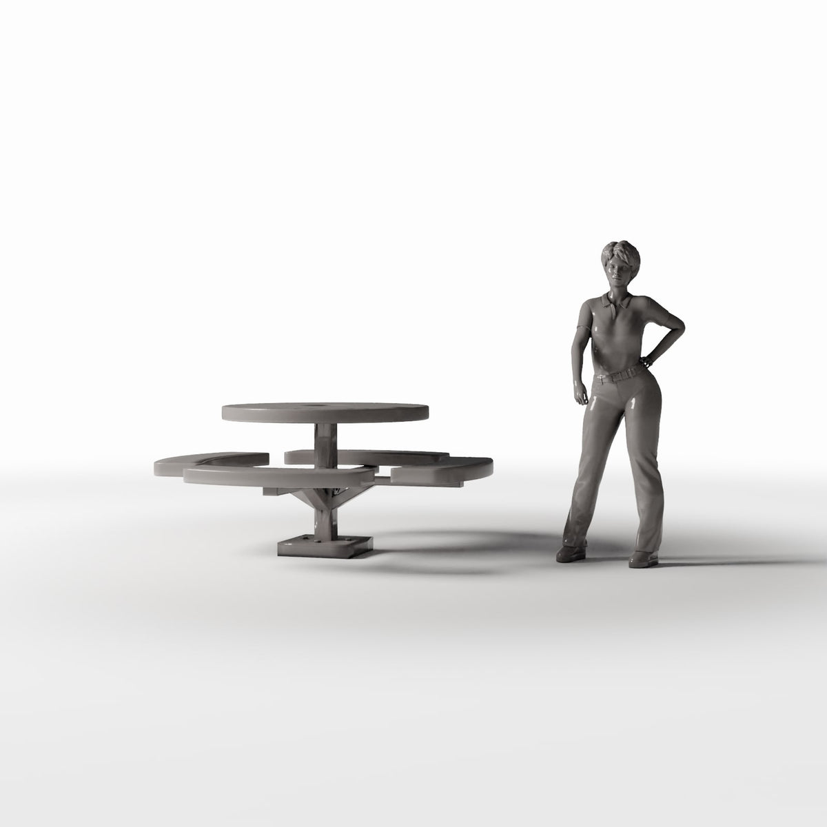 Diorama model-building product photo 1: Diorama Park: Round Picnic Table with Benches (Ref. 1076D)