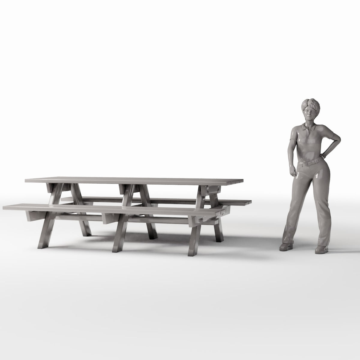 Diorama model-building product photo 1: Garden & Park Diorama: Picnic Table with Benches (Ref. 1080D)