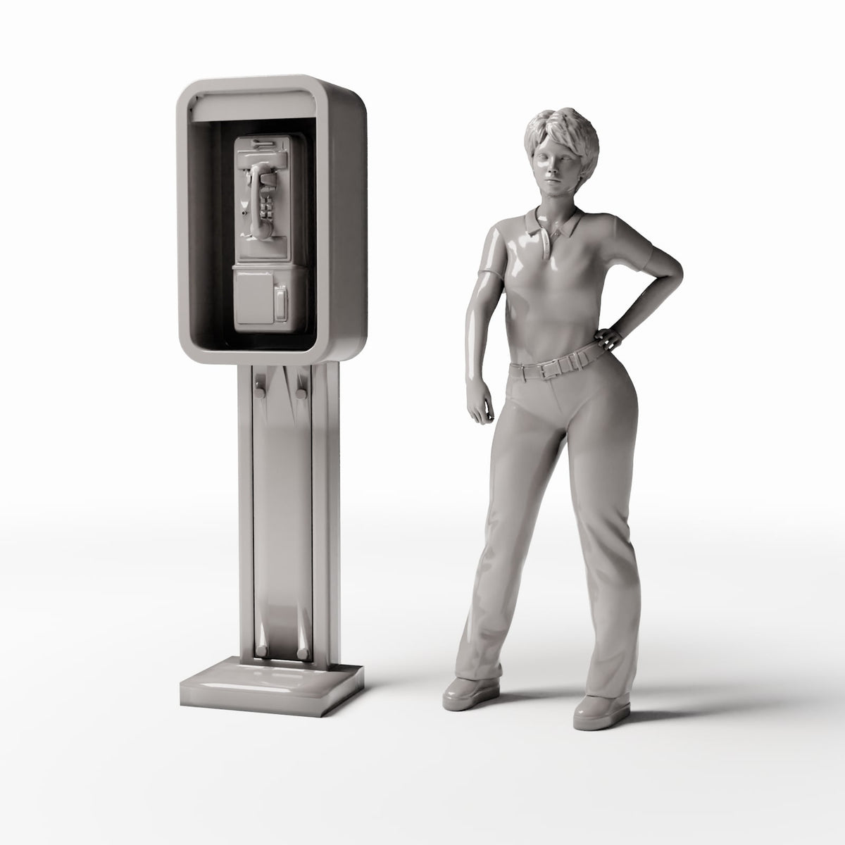 Diorama model-building product photo 1: Diorama Street: Public Telephone Kiosk with Handset (Ref. 1082D)