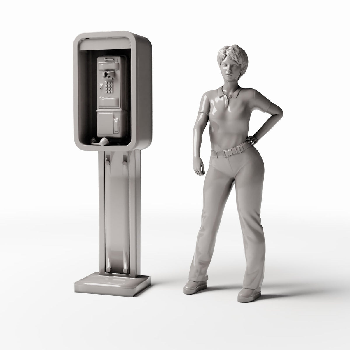 Diorama model-building product photo 1: Street Diorama: Public Payphone with Handset (Ref. 1083D)