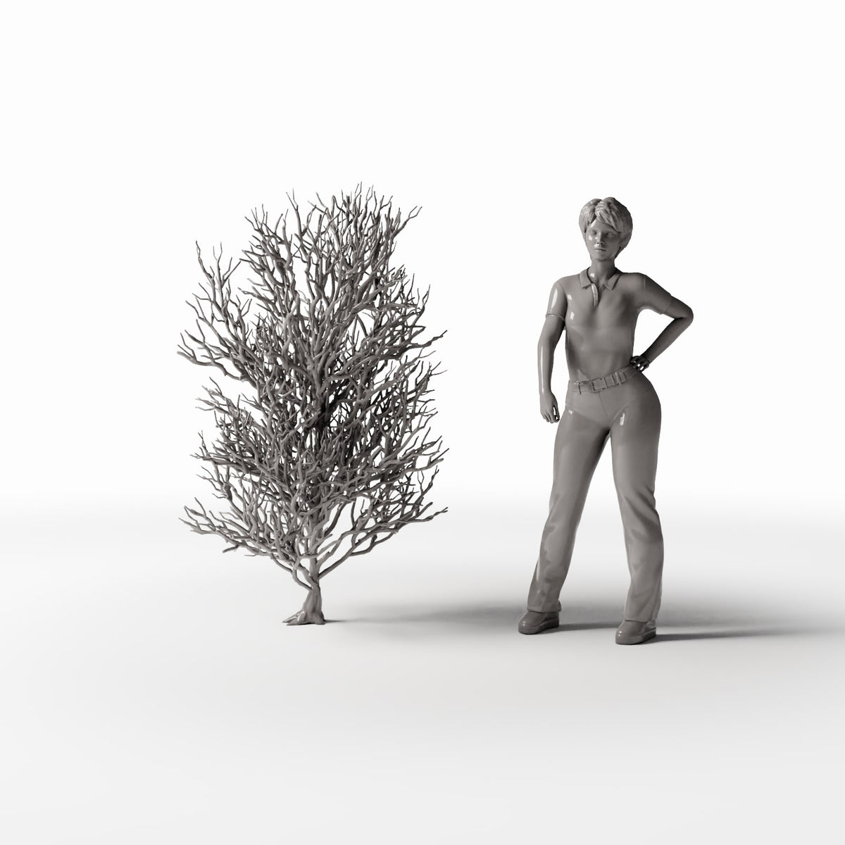 Diorama model-building product photo 1: Diorama Plants: Tall Leafless Tree with Roots (Ref. 1092D)