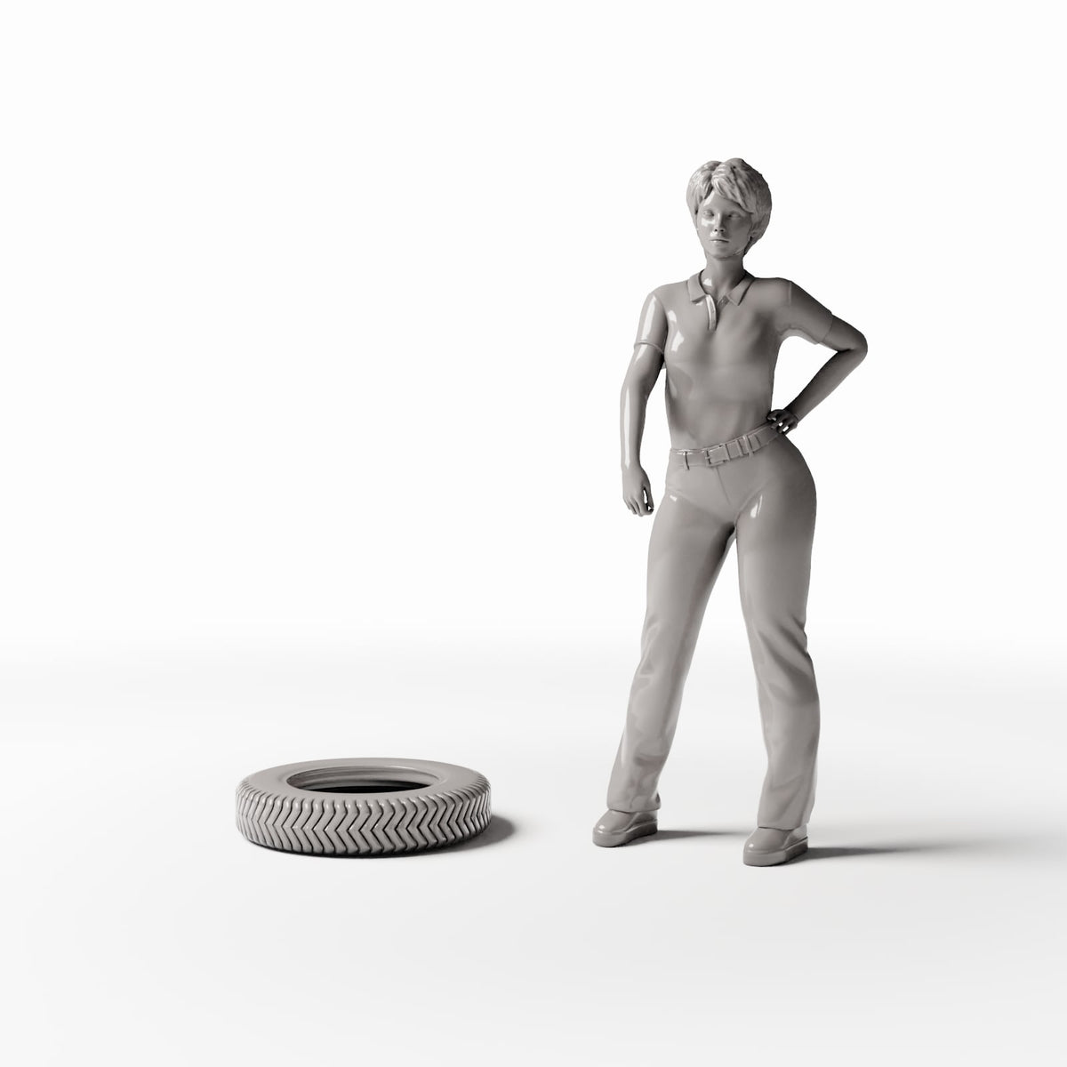 Diorama model-building product photo 1: Workshop Diorama: Narrow Tire with Zigzag Tread (Ref. 1111D)