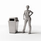 Diorama model-building product photo 1: City Diorama: Rectangular Trash Bin with Ashtray (Ref. 1145D)