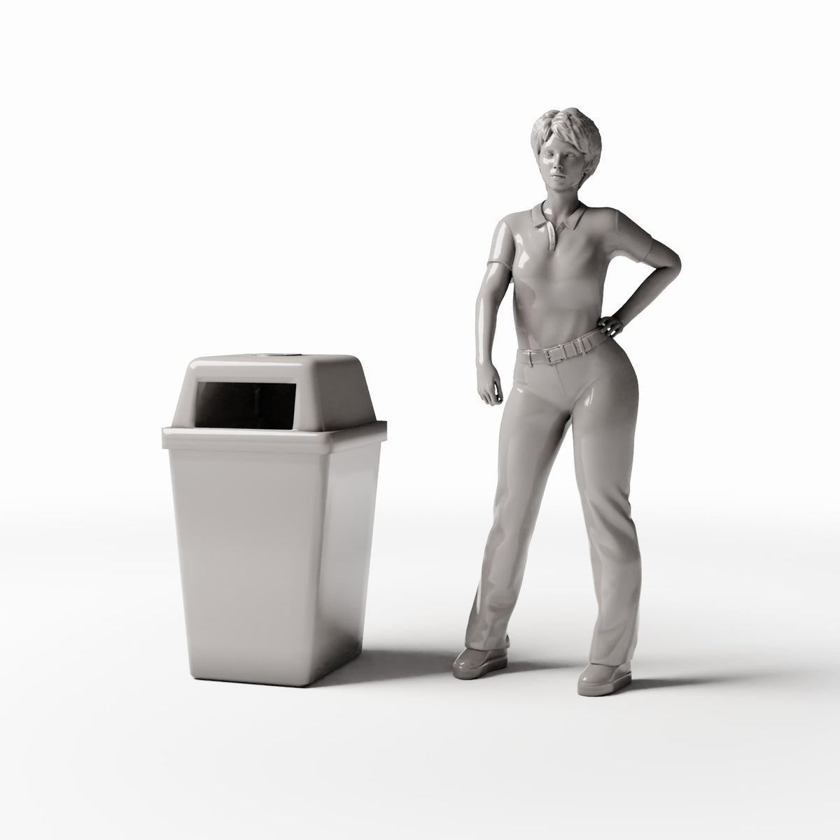 Diorama model-building product photo 1: City Diorama: Rectangular Trash Bin with Ashtray (Ref. 1145D)