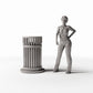 Diorama model-building product photo 1: Street Diorama: Open Slatted Trash Bin (Ref. 1150D)