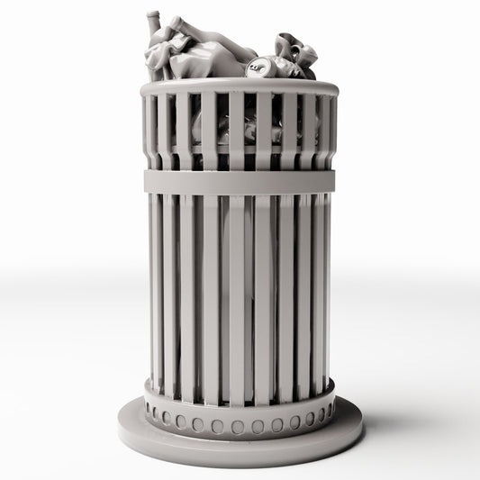 Diorama model-building product photo 0: Street Diorama: Public Trash Bin with Litter (Ref. 1151D)