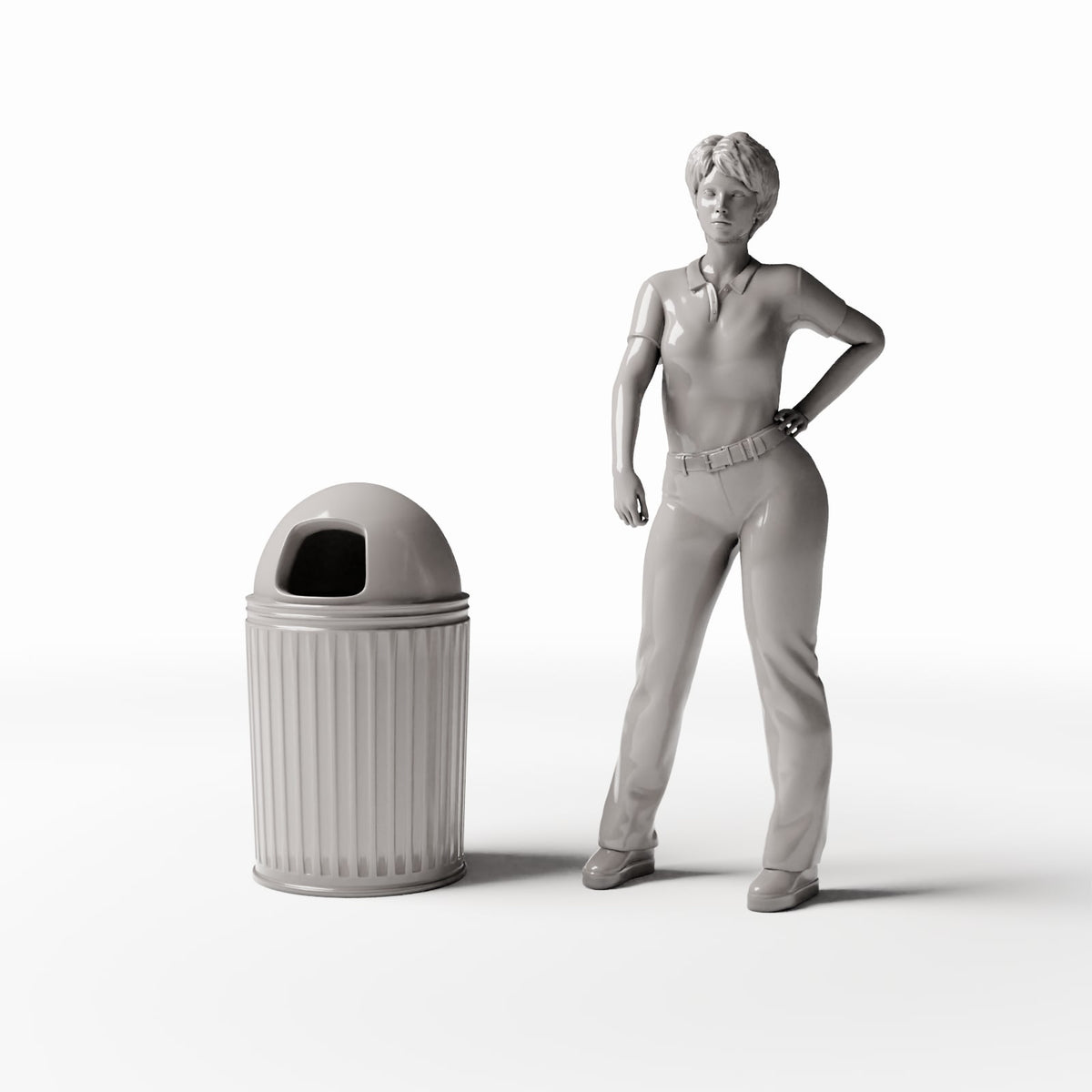 Diorama model-building product photo 1: City Diorama: Public Litter Bin with Deposit Opening (Ref. 1155D)