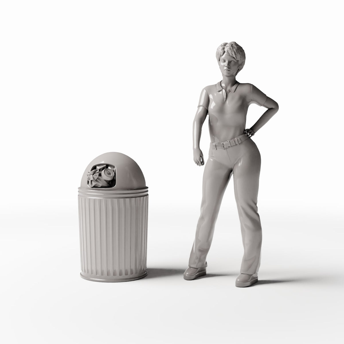 Diorama model-building product photo 1: Diorama Street: Public Litter Bin with Rubbish (Ref. 1156D)