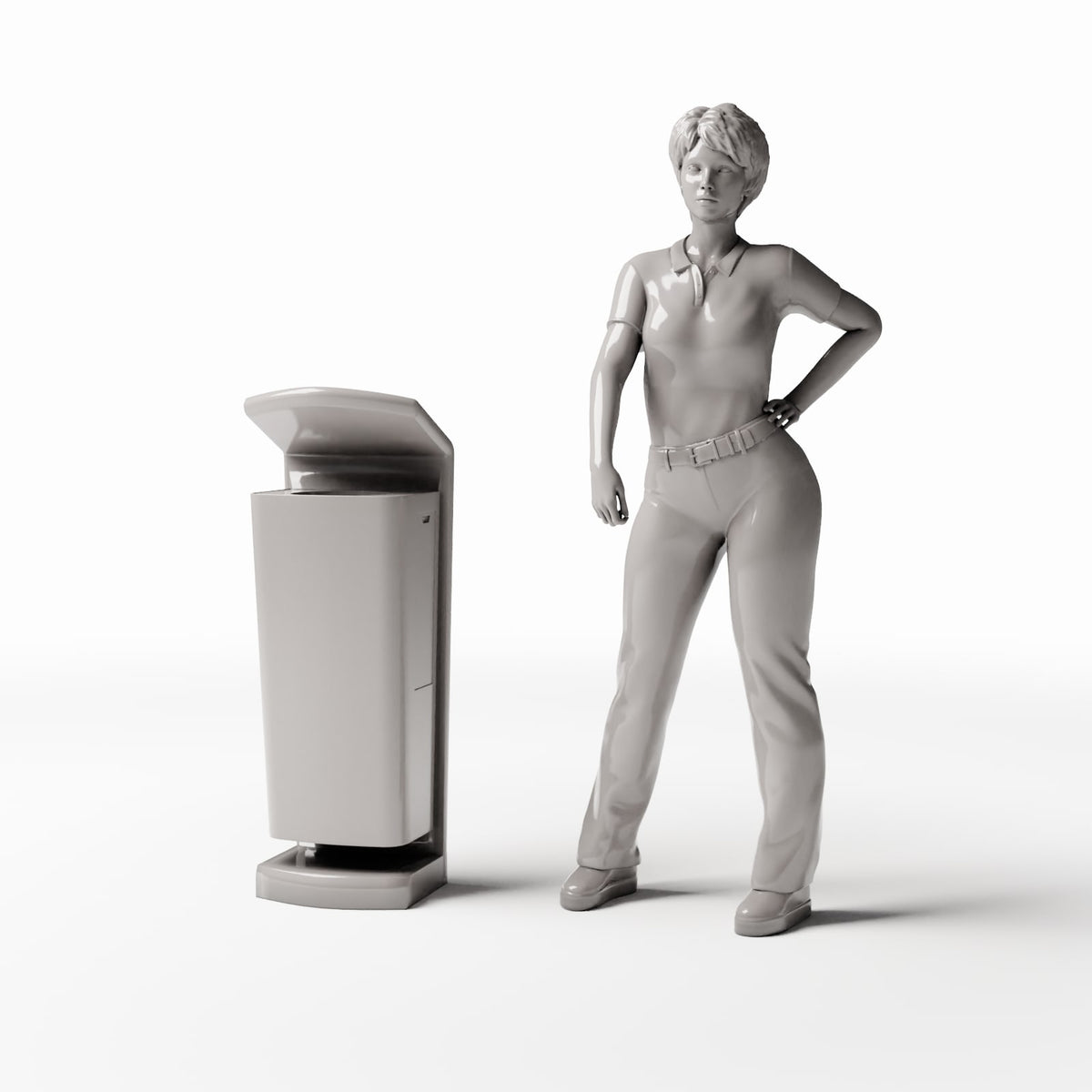 Diorama model-building product photo 1: Street Diorama: Public Street Litter Bin (Ref. 1173D)