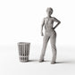 Diorama model-building product photo 1: City Diorama: Small Metal Slatted Trash Bin (Ref. 1174D)