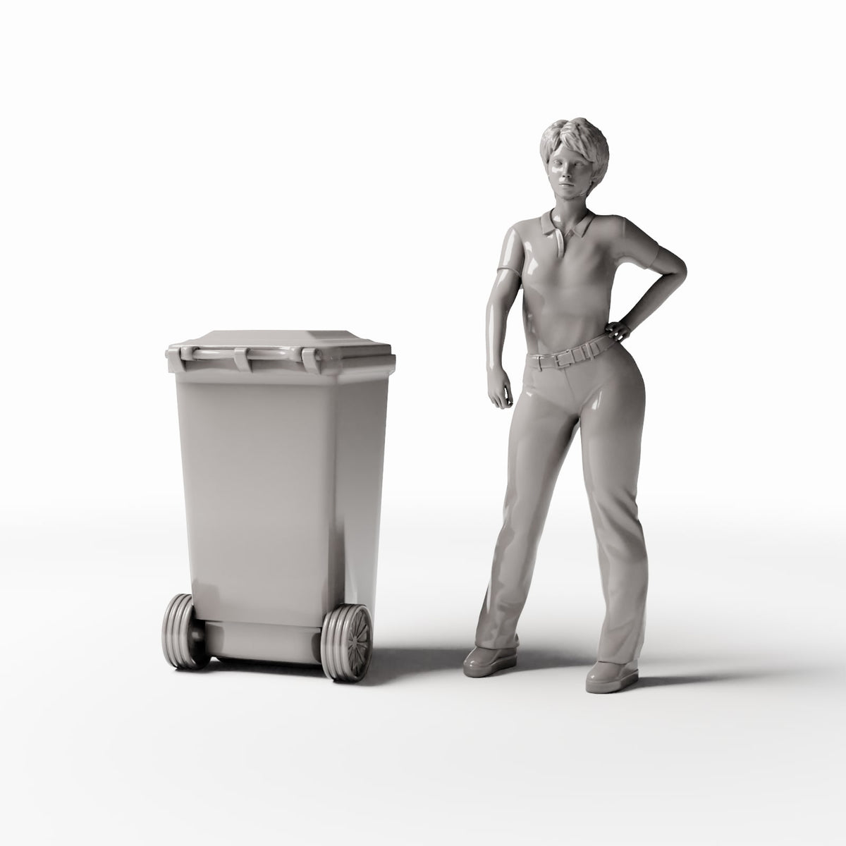 Diorama model-building product photo 1: City Diorama: Wheeled Waste Bin with Closed Lid (Ref. 1176D)