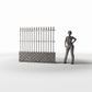 Diorama model-building product photo 1: Garden Diorama: Tall Metal Fence on Brick Wall (Ref. 1193D)