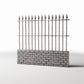 Diorama model-building product photo 0: Garden Diorama: Tall Metal Fence on Brick Wall (Ref. 1193D)