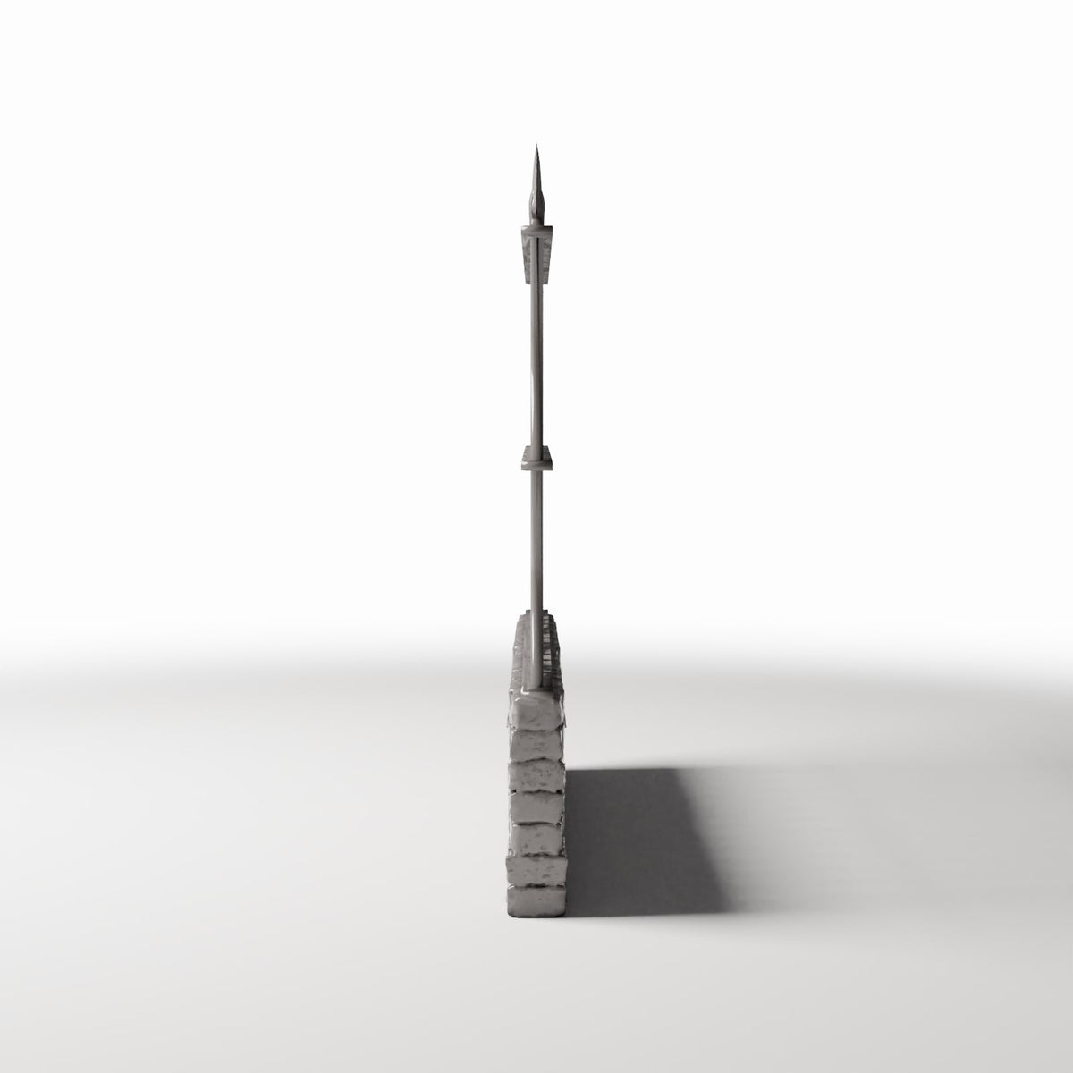 Diorama model-building product photo 2: Garden Diorama: Tall Metal Fence on Brick Wall (Ref. 1193D)