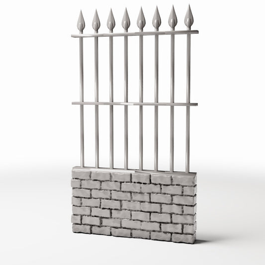 Diorama model-building product photo 0: Diorama Fence: Tall, Narrow Brick Wall Fence (Ref. 1194D)