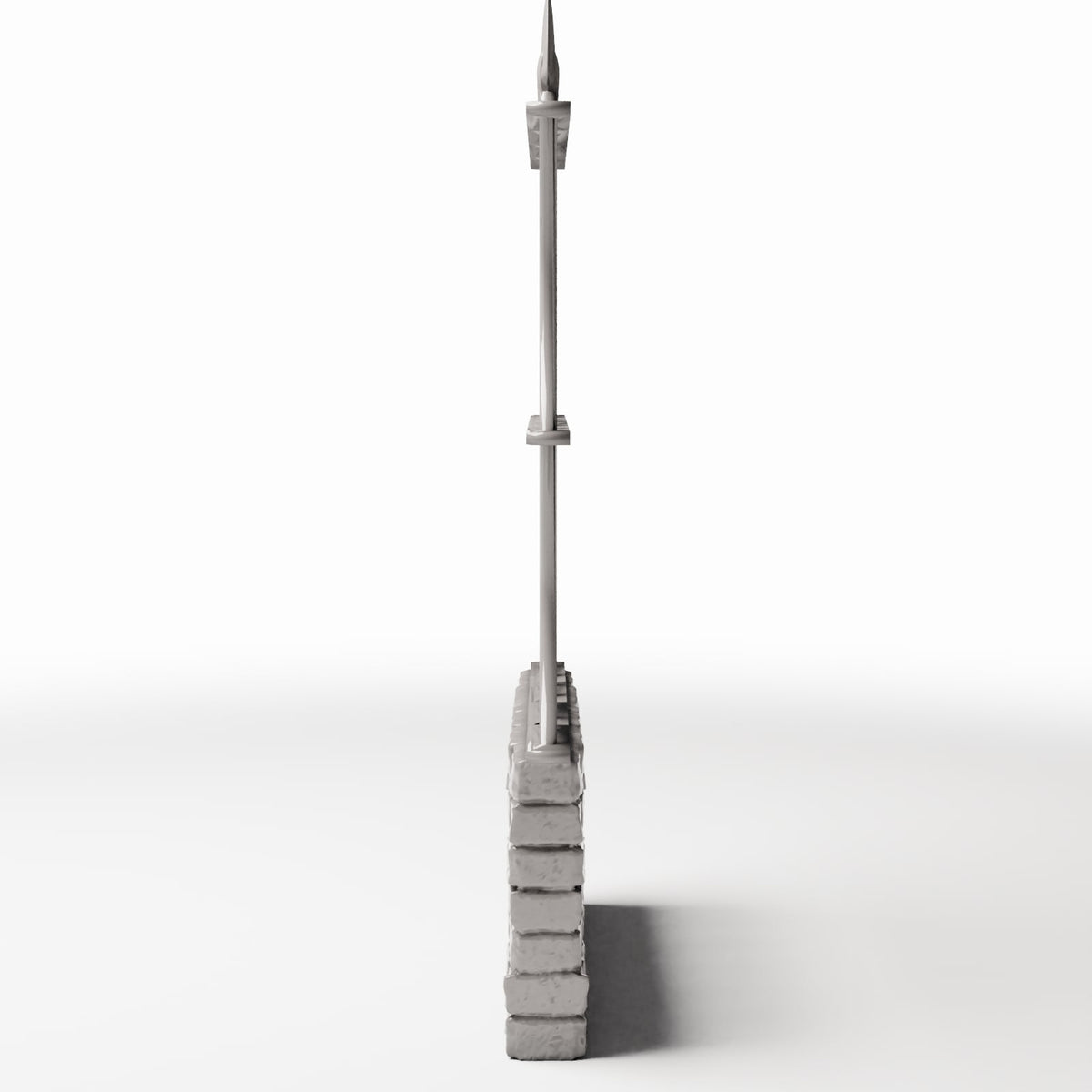 Diorama model-building product photo 2: Diorama Fence: Tall, Narrow Brick Wall Fence (Ref. 1194D)