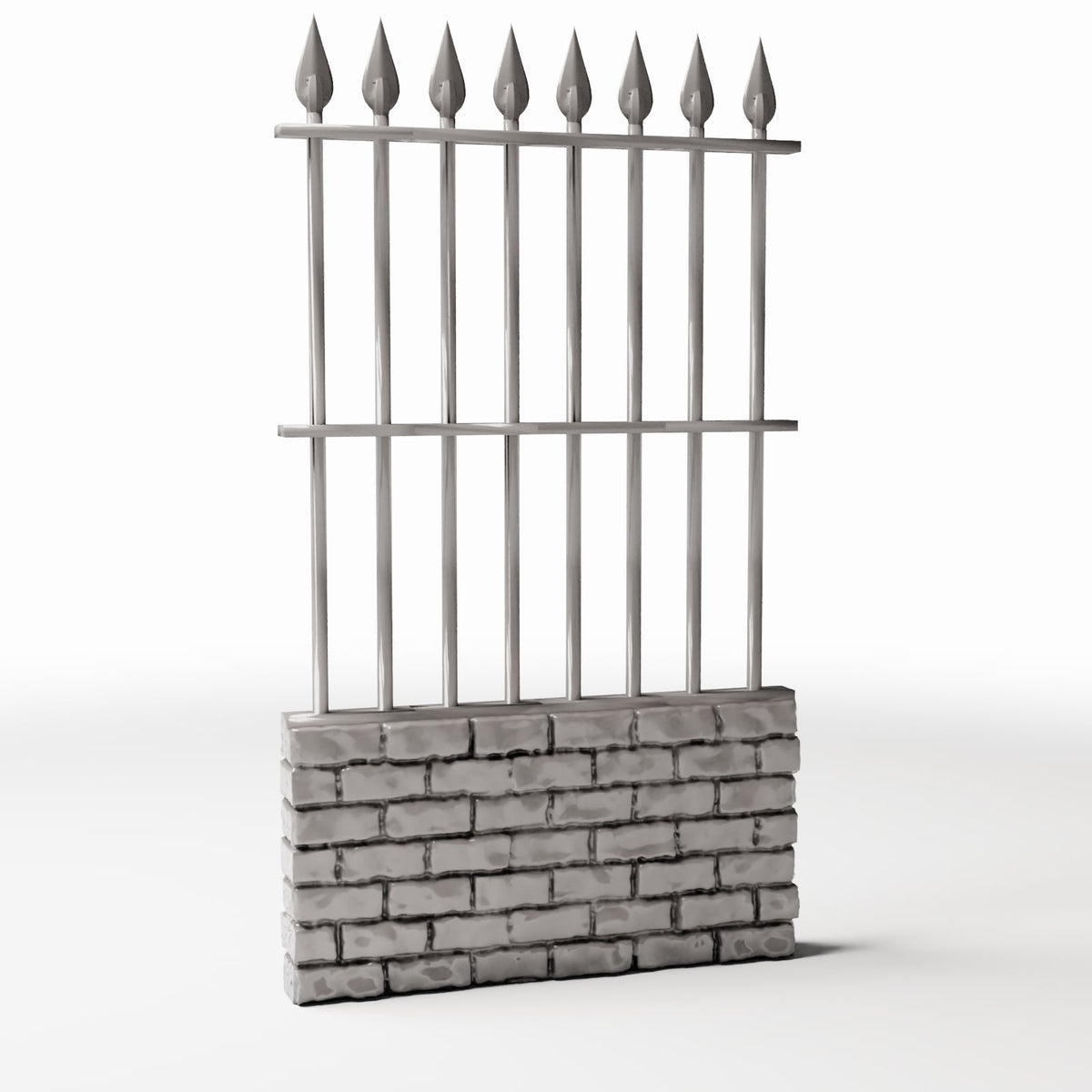 Diorama model-building product photo 3: Diorama Fence: Tall, Narrow Brick Wall Fence (Ref. 1194D)