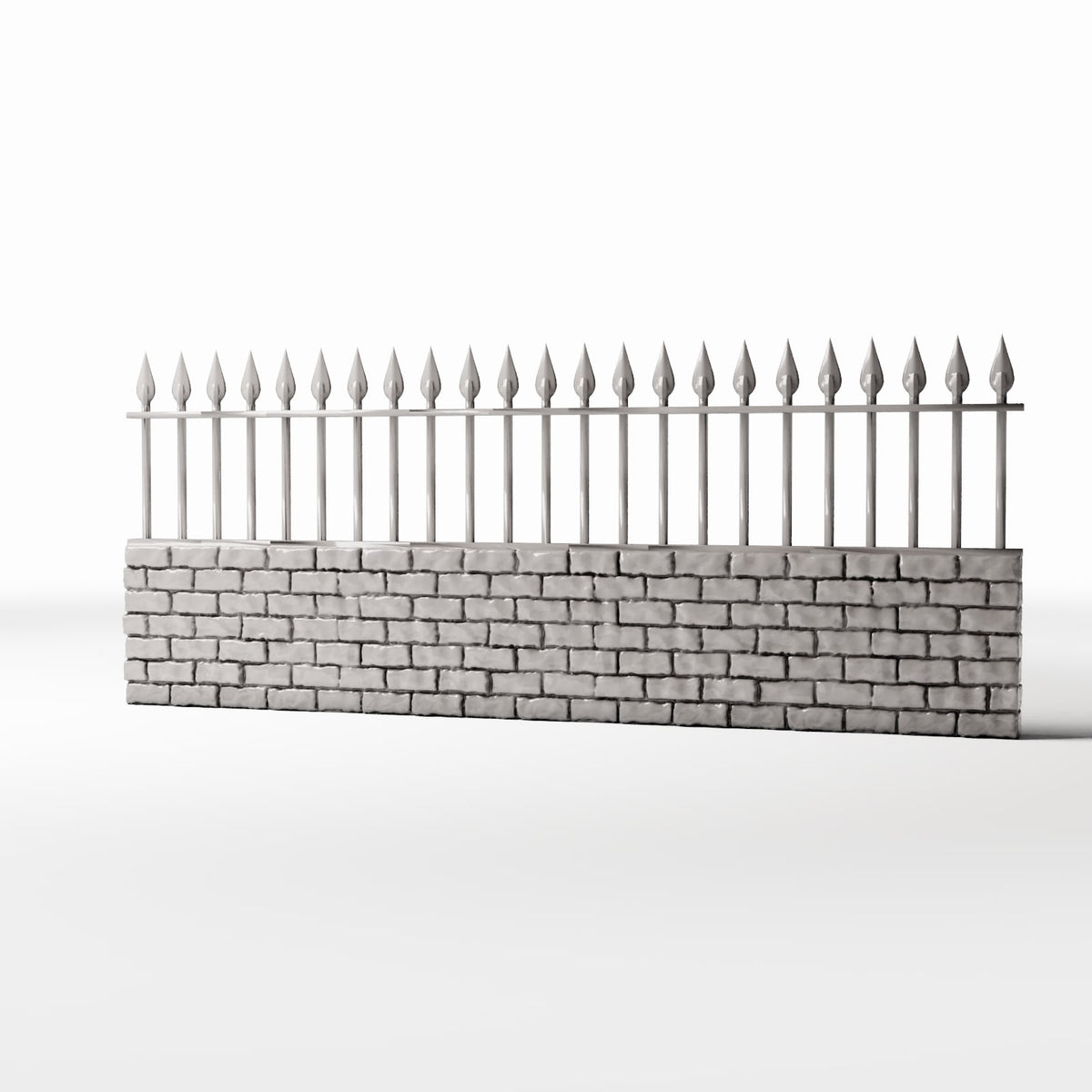 Diorama model-building product photo 0: Garden Diorama: Low Brick Wall with Metal Fence (Ref. 1195D)