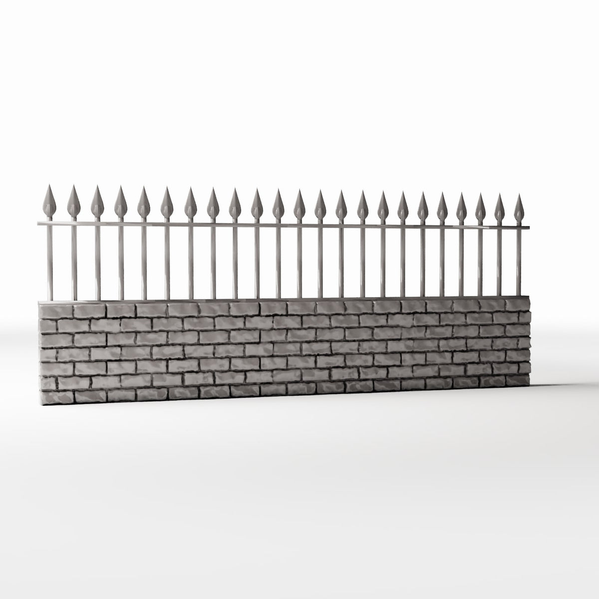 Diorama model-building product photo 3: Garden Diorama: Low Brick Wall with Metal Fence (Ref. 1195D)