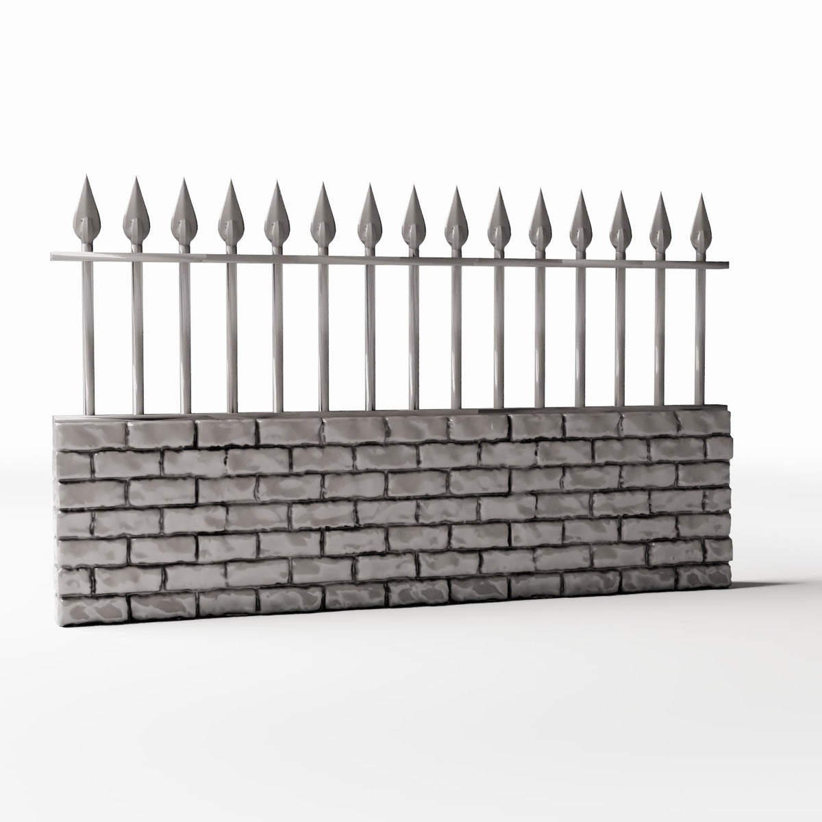 Diorama model-building product photo 3: Outdoor Diorama: Low Stone Wall with Metal Fence (Ref. 1196D)