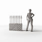 Diorama model-building product photo 1: Diorama Architecture: Low Brick Wall with Metal Fence (Ref. 1197D)